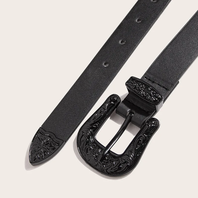 Women Belt Designer Belt Fashion Punk Cowboy Women's Trousers Belt for Jeans Belts for Lady Black Belts Waist Belts Strap ZX023
