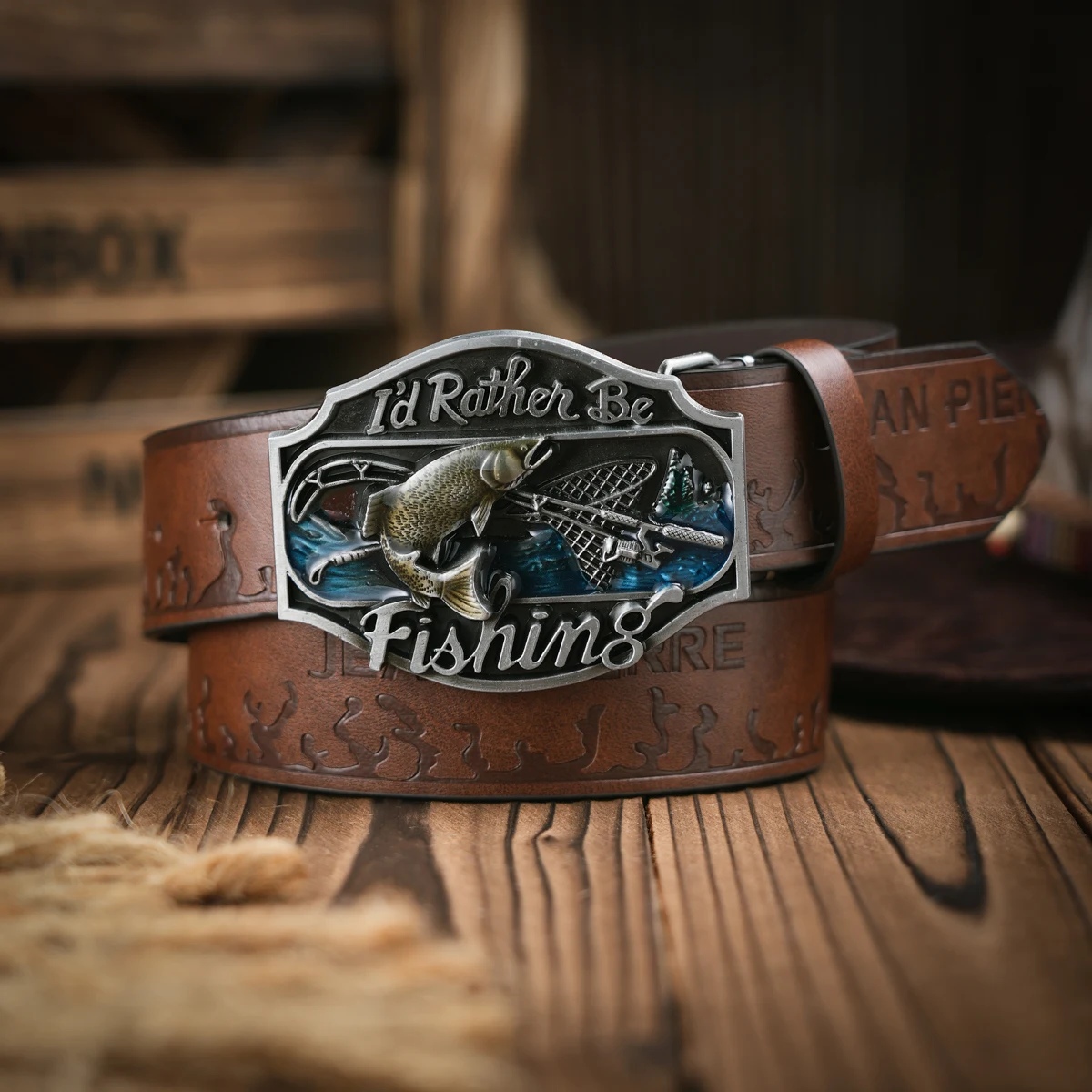 A men's western style PU belt