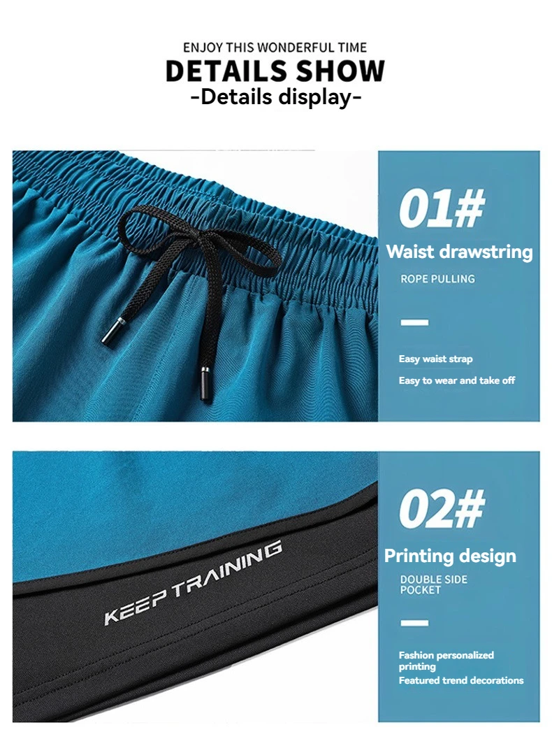 Summer New High Quality Ice Silk Shorts For Sports Quick Drying Fitness Men's Three Piece Running Basketball Shorts