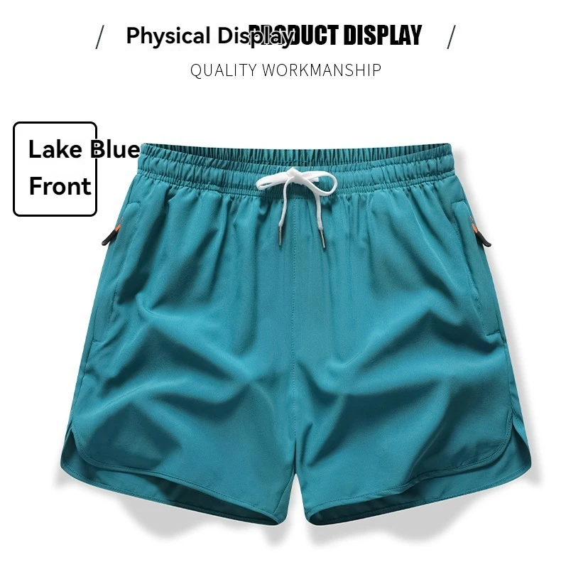New Men's Sports Casual 3/4 Shorts With Ice Silk Lightweight Sweat-absorbing Outdoor Quick Drying Running Fitness Loose Pants