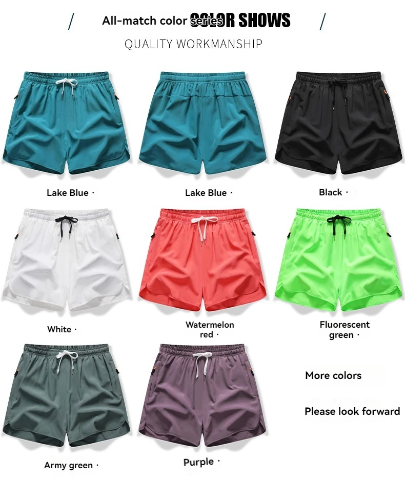 New Men's Sports Casual 3/4 Shorts With Ice Silk Lightweight Sweat-absorbing Outdoor Quick Drying Running Fitness Loose Pants