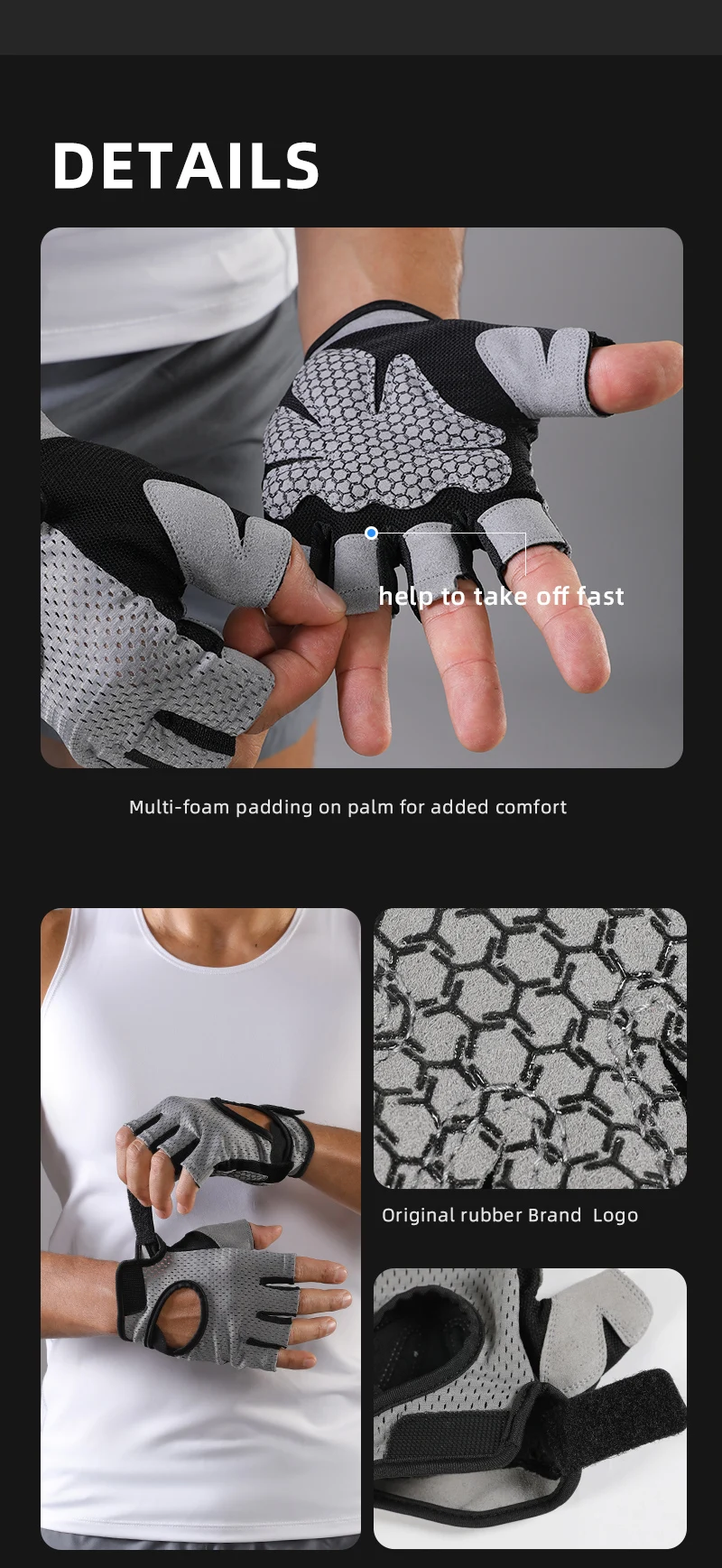 VBOSI Half-Finger Fitness Sports Gloves – Breathable, Non-Slip, Padded Palm for Weightlifting, Cycling & Driving for Women Men