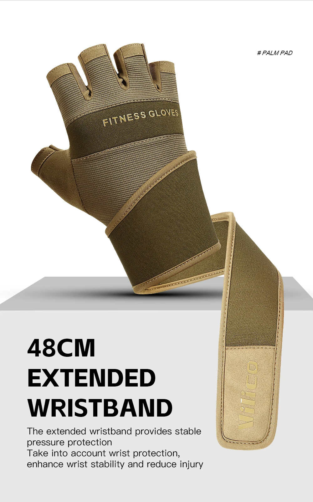 Half Finger Gym Gloves Weightlifting Dumbbell Training Anti-Slip Fitness Gloves with Wrist Support Workout Crossfit Exercise