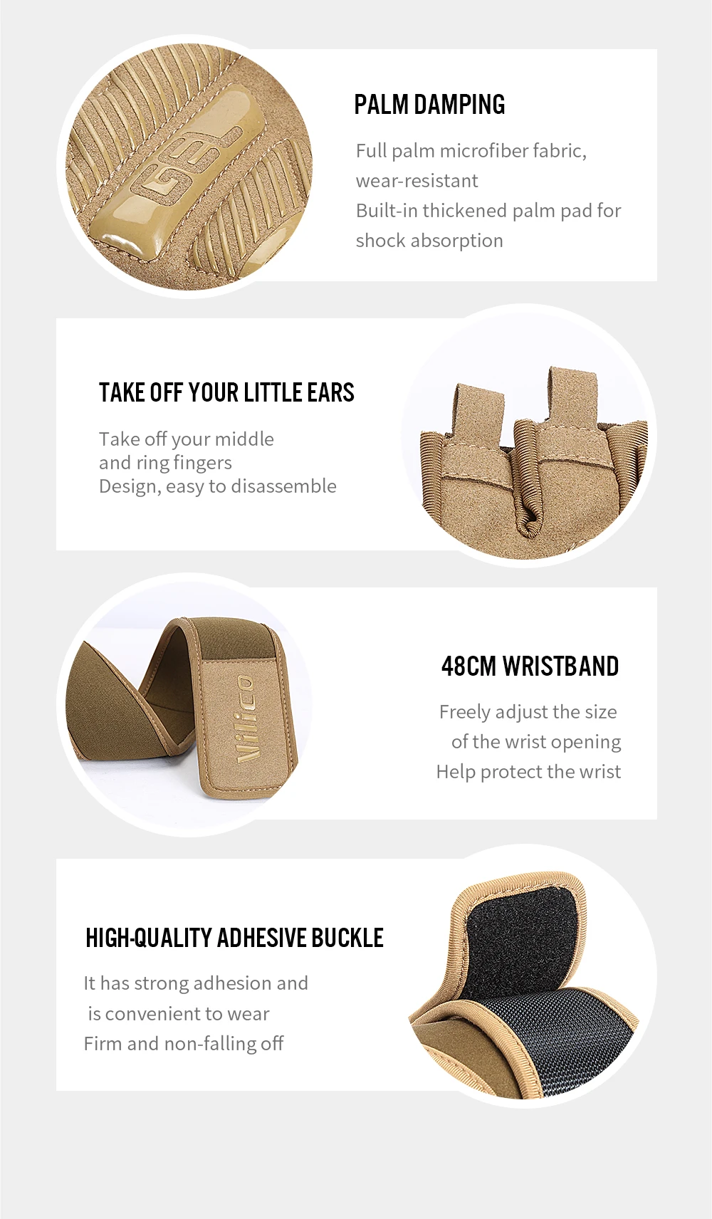 Half Finger Gym Gloves Weightlifting Dumbbell Training Anti-Slip Fitness Gloves with Wrist Support Workout Crossfit Exercise