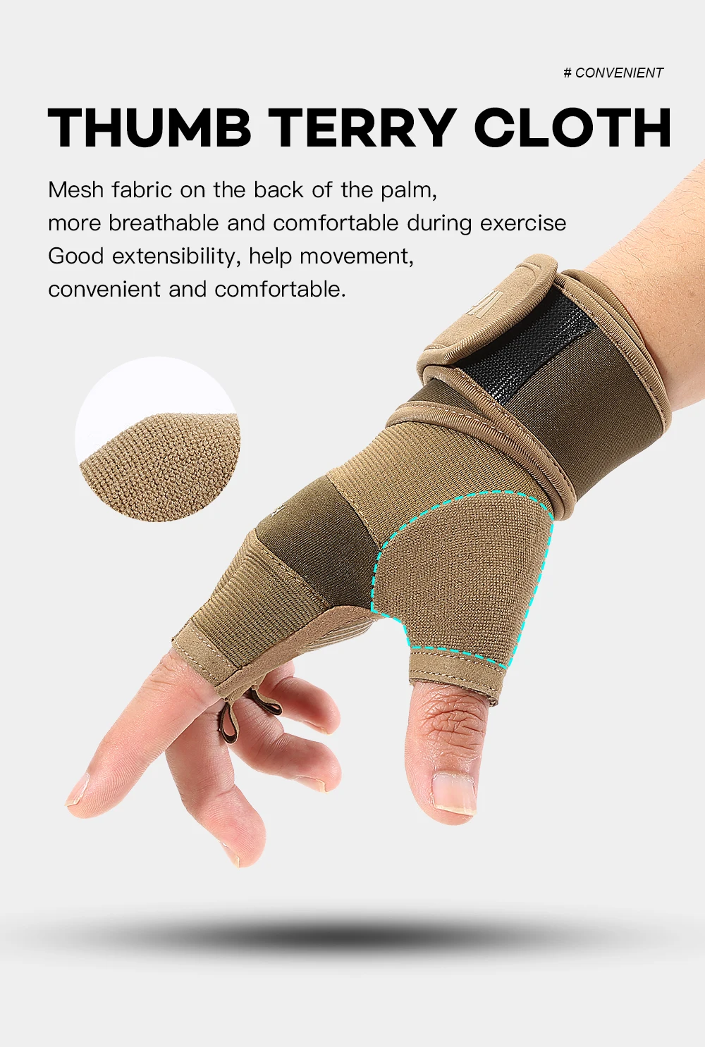 Half Finger Gym Gloves Weightlifting Dumbbell Training Anti-Slip Fitness Gloves with Wrist Support Workout Crossfit Exercise