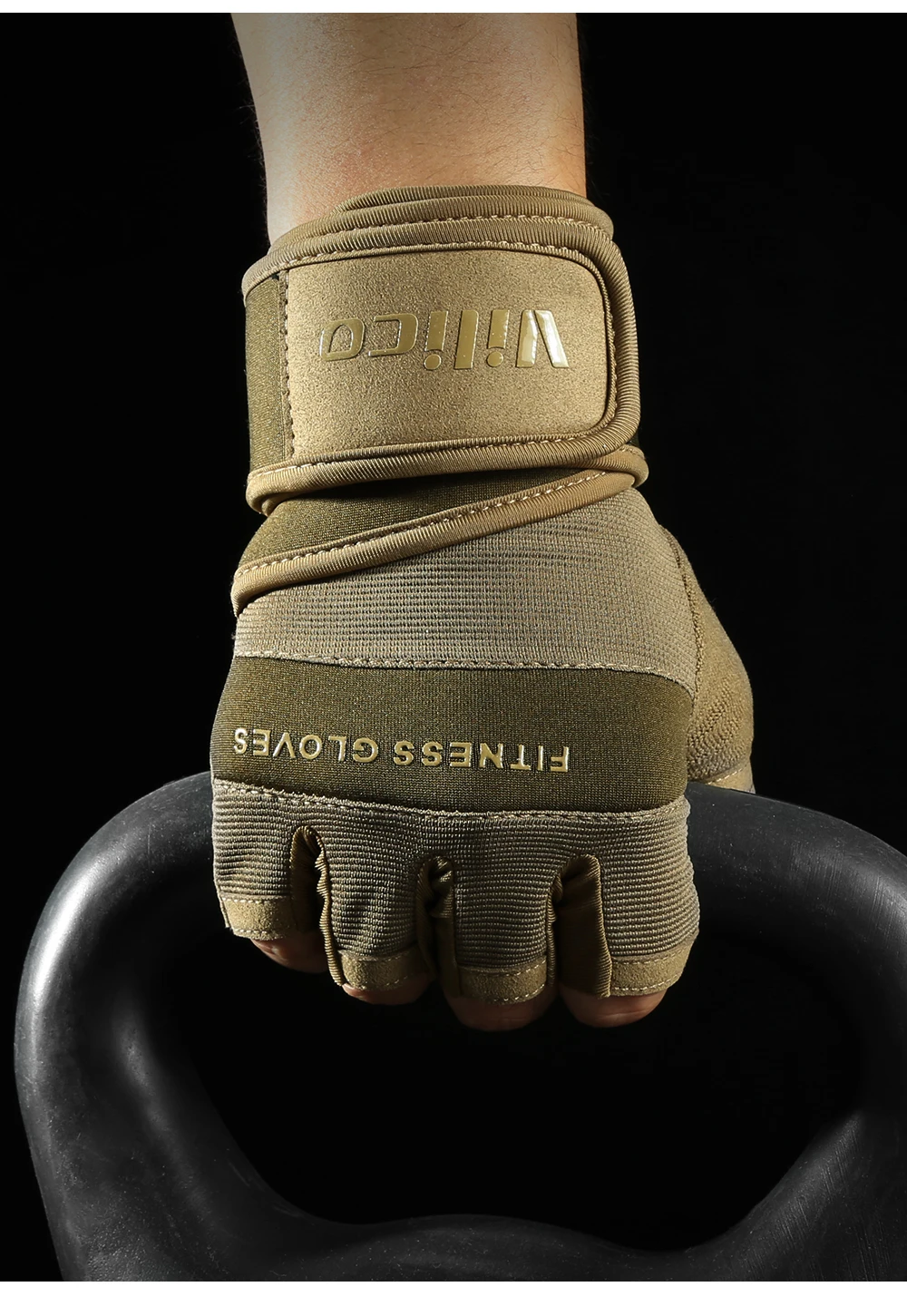 Half Finger Gym Gloves Weightlifting Dumbbell Training Anti-Slip Fitness Gloves with Wrist Support Workout Crossfit Exercise