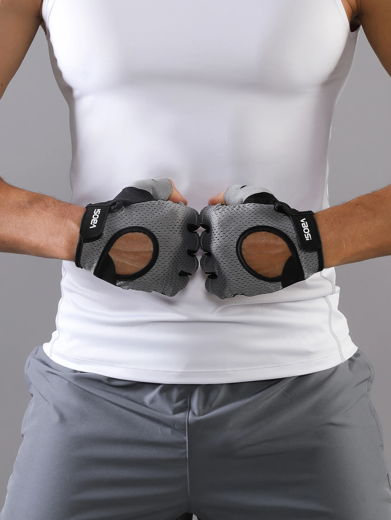 VBOSI Breathable Non-Slip Half-Finger Padded Palm Fitness Sports Gloves for Weightlifting, Cycling & Driving for Women Men