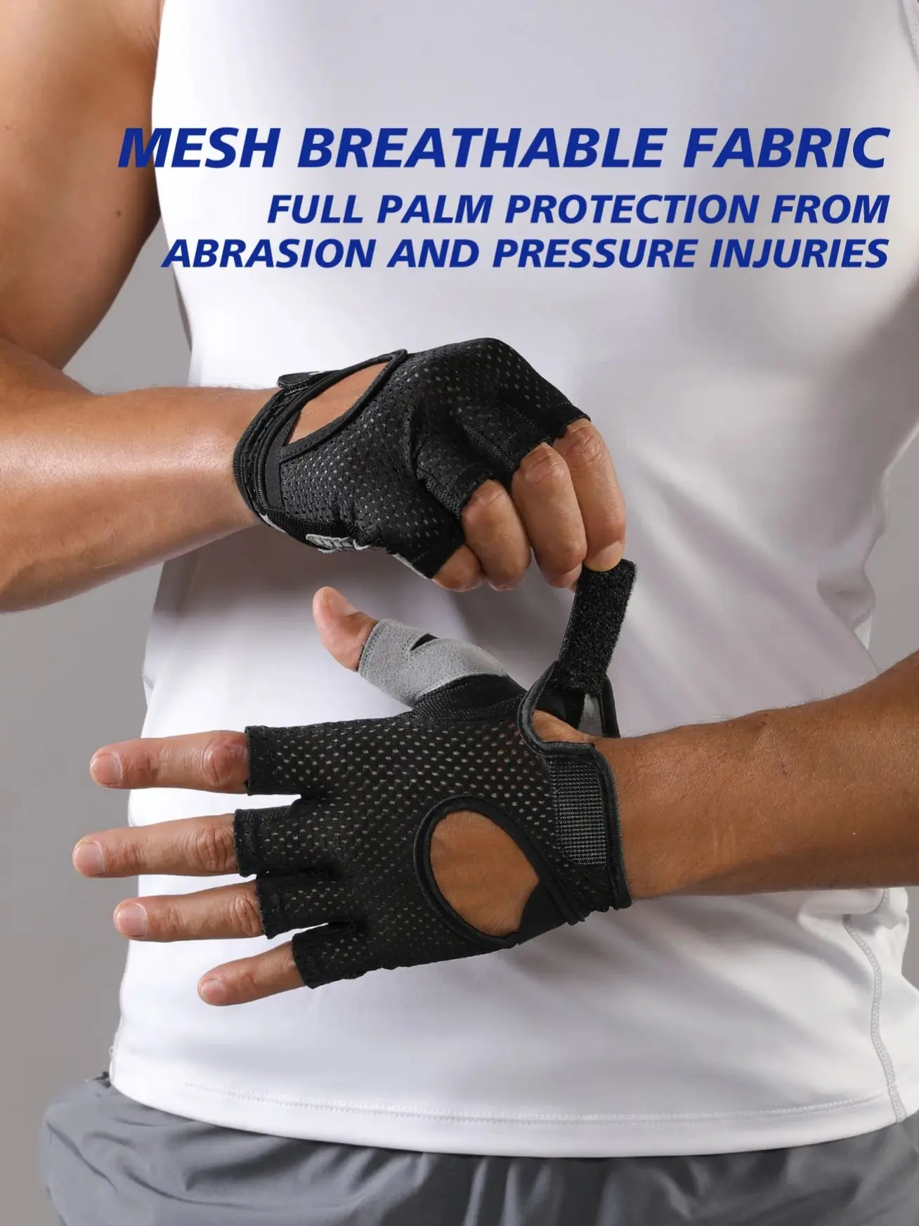 VBOSI Breathable Non-Slip Half-Finger Padded Palm Fitness Sports Gloves for Weightlifting, Cycling & Driving for Women Men