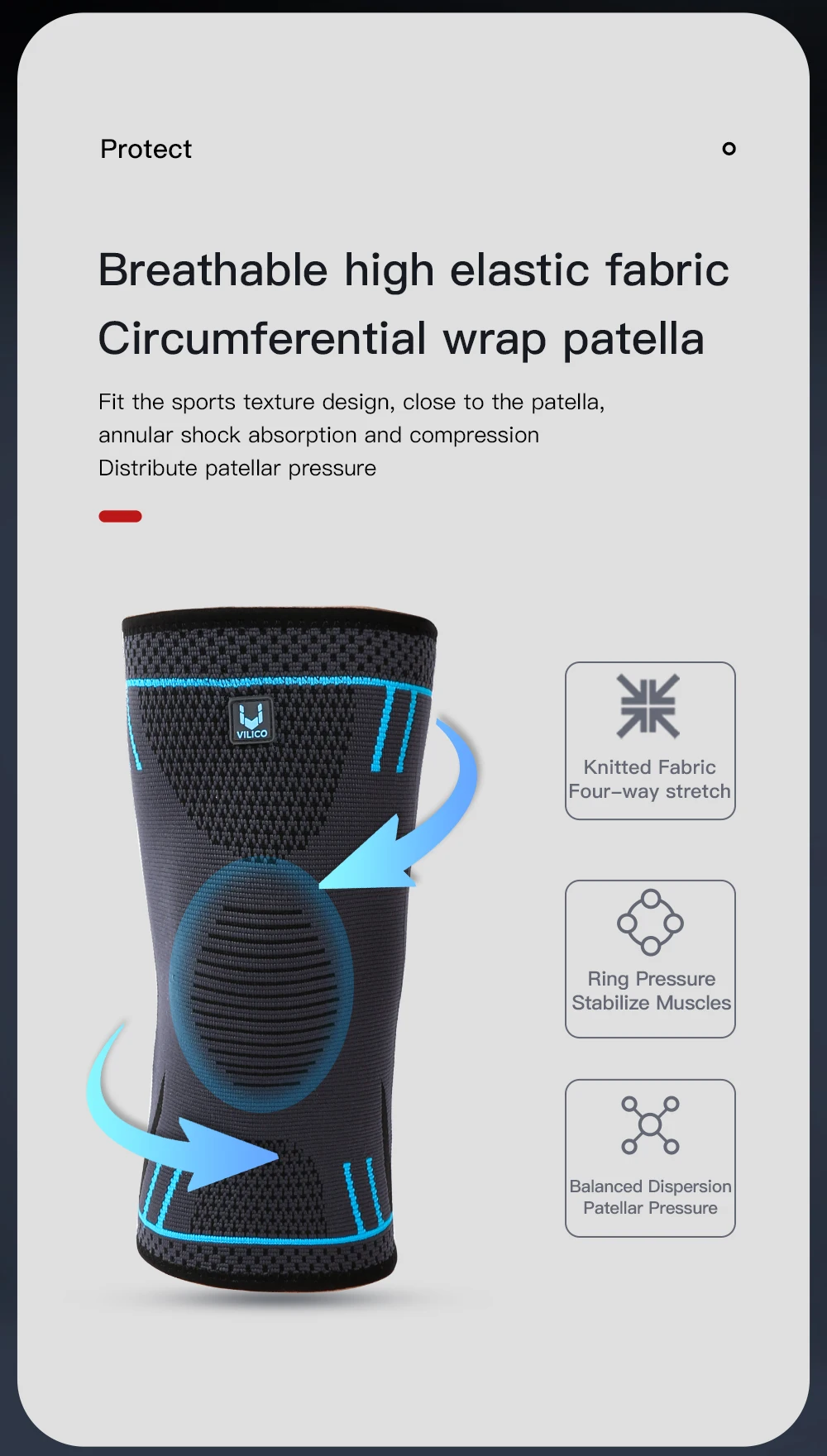 Professional Knee Support Compression Knee Sleeve Anti Slip Silicone Knee Braces for Knee Pain Meniscus Tear