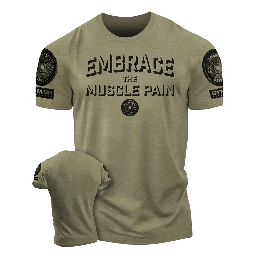 3D men's printed training T-shirt,fun gym short sleeved T-shirt,elastic breathable top