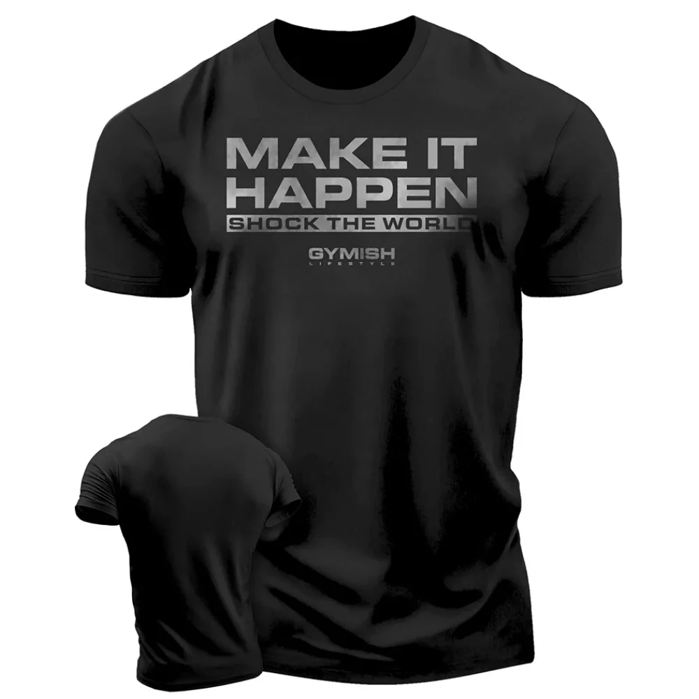 3D men's printed training T-shirt,fun gym short sleeved T-shirt,elastic breathable top