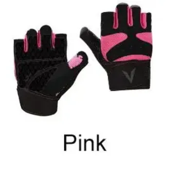 One Pair Gym Gloves with Wrist Wrap Support Half Finger Non Slip Training Gym Workout Gloves for Dumbbells