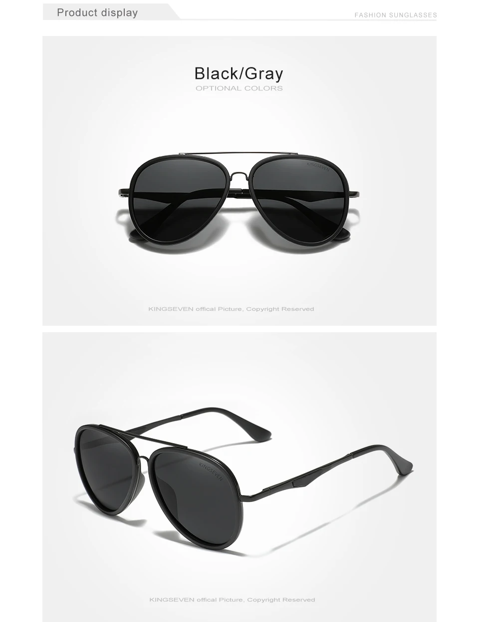 KINGSEVEN 2024 Brand Classic Pilot Polarized Sunglasses Men's Driving Male Sun Glasses Eyewear UV Blocking Oculos N7936