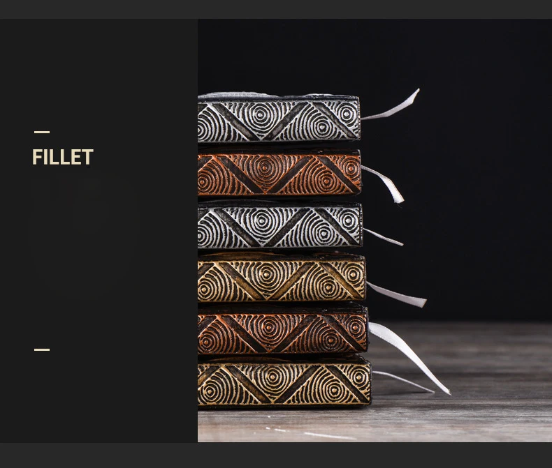 Vintage Notebook Embossed 3D PU Cover Diary Journals Handcraft Thickened Notepad Travel Planner School Office Gift