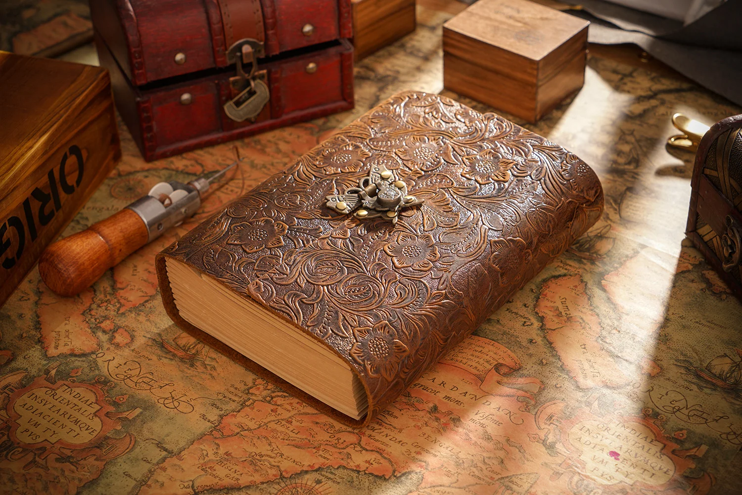 AIGUONIU Genuine Leather Sketchbook Retro Diary Thickened Notebook Classic Handmade Creative Notepad Wholesale