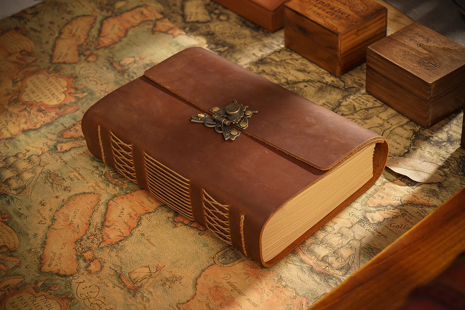 AIGUONIU Genuine Leather Sketchbook Retro Diary Thickened Notebook Classic Handmade Creative Notepad Wholesale