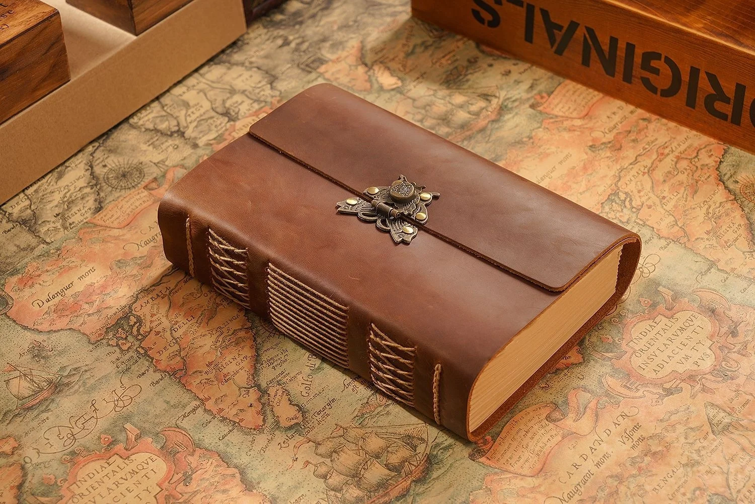 AIGUONIU Genuine Leather Sketchbook Retro Diary Thickened Notebook Classic Handmade Creative Notepad Wholesale