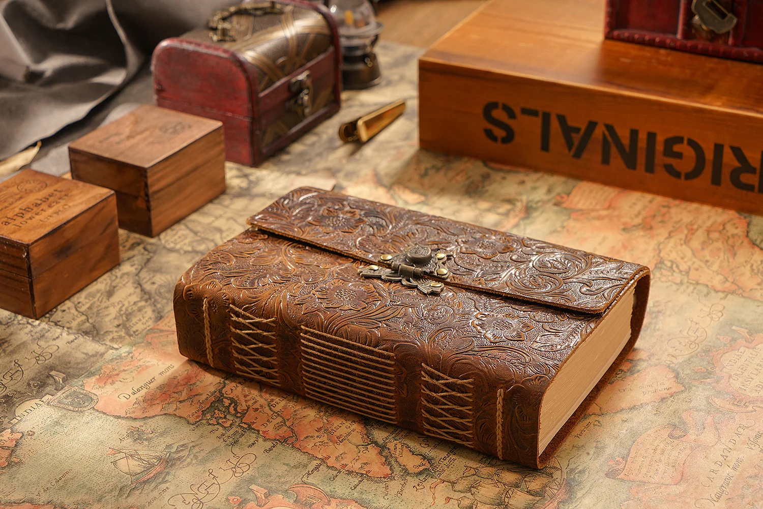 AIGUONIU Genuine Leather Sketchbook Retro Diary Thickened Notebook Classic Handmade Creative Notepad Wholesale