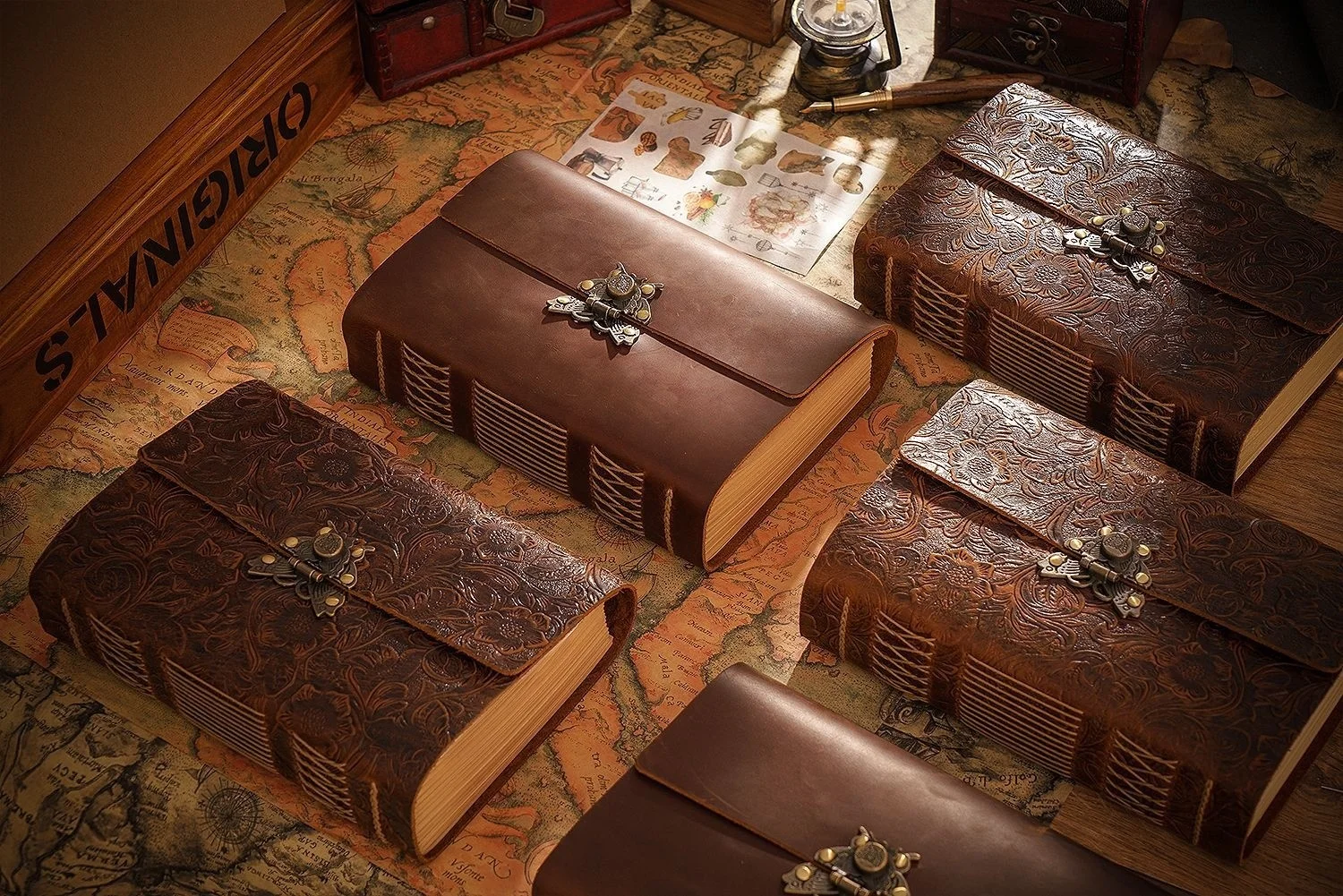 AIGUONIU Genuine Leather Sketchbook Retro Diary Thickened Notebook Classic Handmade Creative Notepad Wholesale