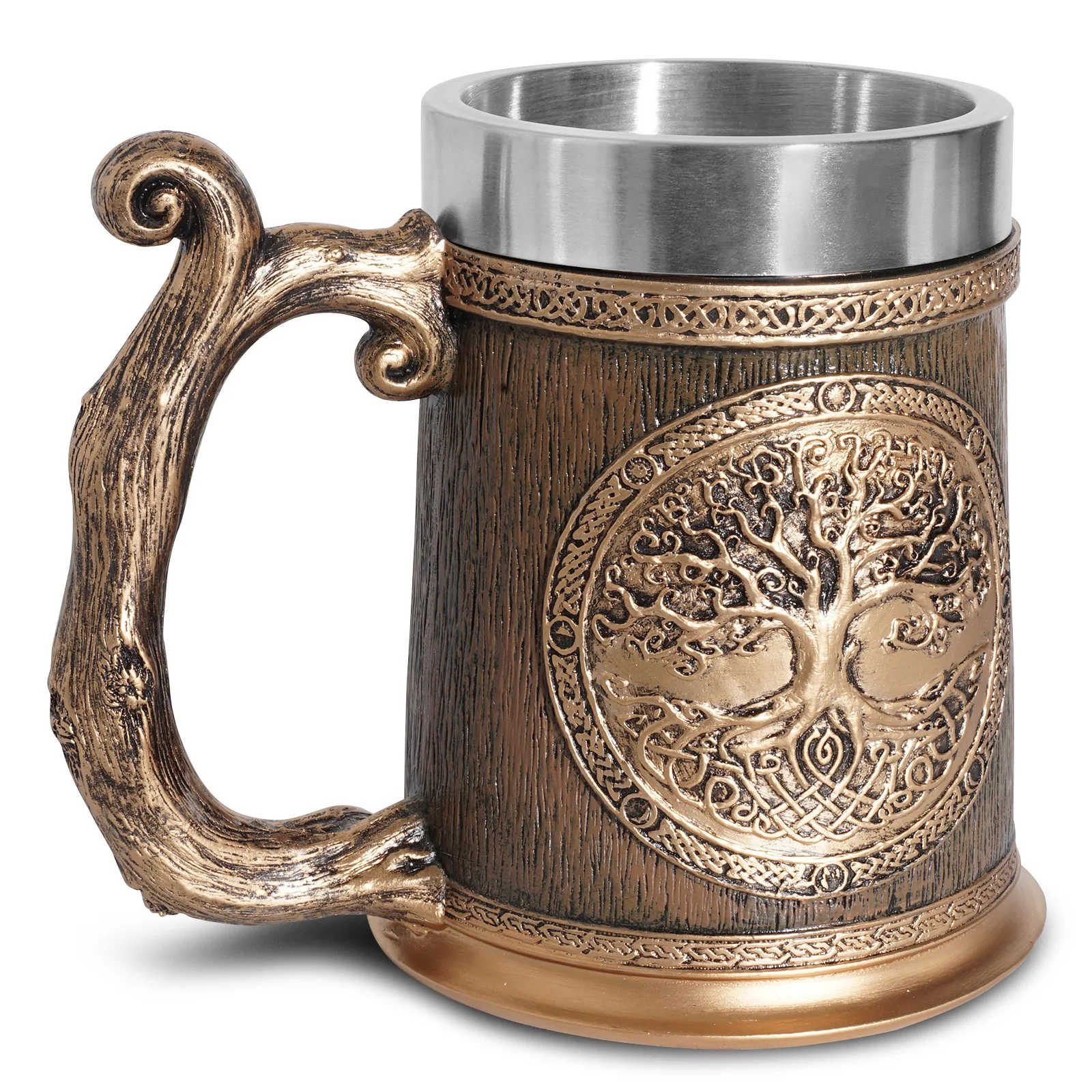 Norse Mythology World Tree Yggdrasil 3D Beer Mug Stein Tankard ,Tree of Life Coffee Mug Drink Cups for Men's Gift 20oz