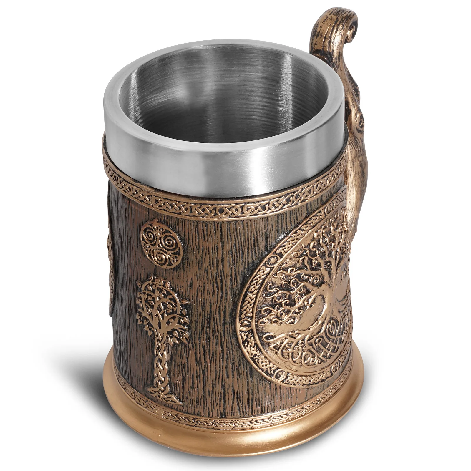 Norse Mythology World Tree Yggdrasil 3D Beer Mug Stein Tankard ,Tree of Life Coffee Mug Drink Cups for Men's Gift 20oz