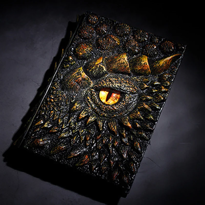 1Pc Fashion Vintage Dragon Embossed Resin Cover Travel Diary Notebook Travel Journal A5-Note Book Art 3D Relief Diary Book