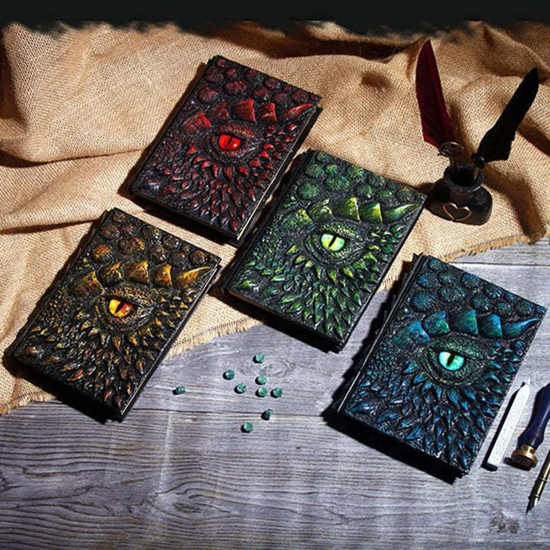 1Pc Fashion Vintage Dragon Embossed Resin Cover Travel Diary Notebook Travel Journal A5-Note Book Art 3D Relief Diary Book