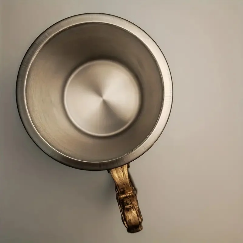 Cross-border medieval vintage beer mug resin stainless steel handmade creative Viking mug bar home furnishings