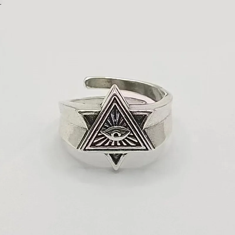 Retro Eye of Providence Ring For Men Golden Silver Color Punk Gothic Adjustable Open Ring Unisex Jewelry Accessories Trendy Gift