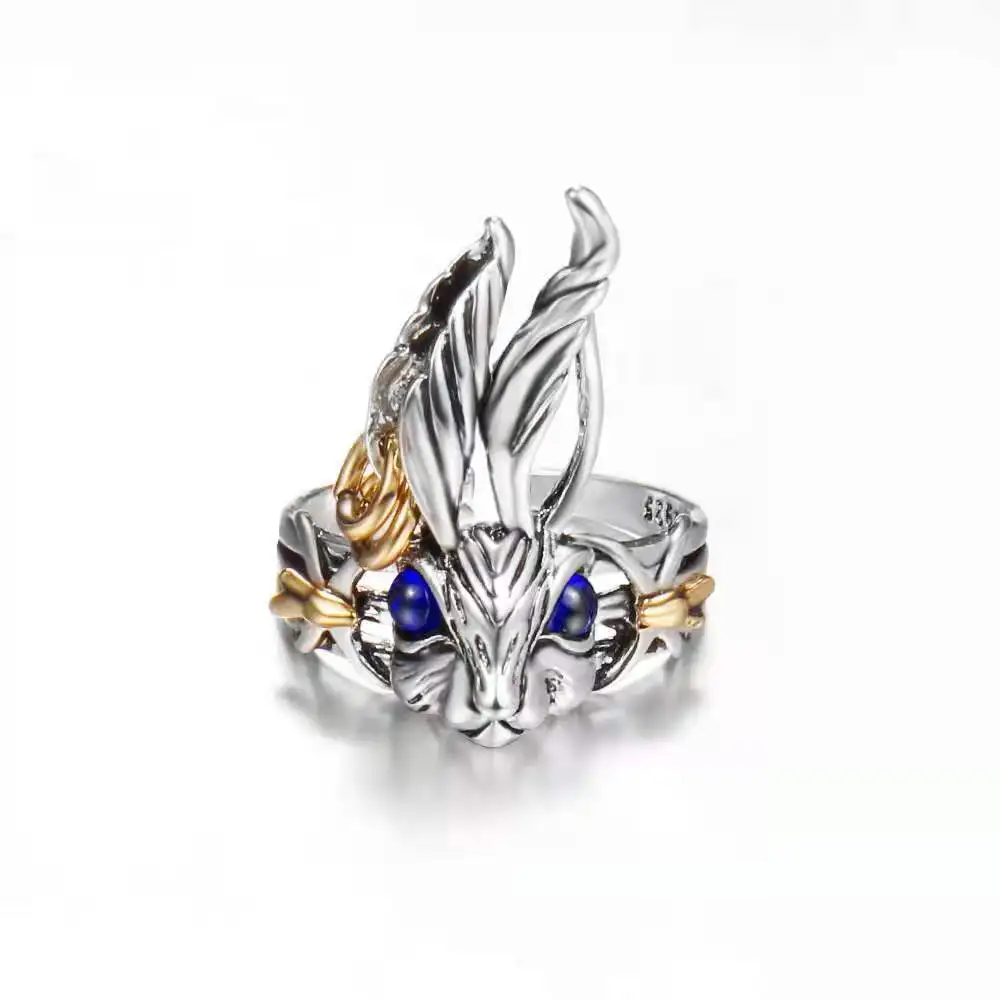 Retro Alice Wonderland Rabbit Ring Punk Gothic Adjustable Man Ring Handmade Jewelry Fairy Tales Bunny Accessories Unisex Gift