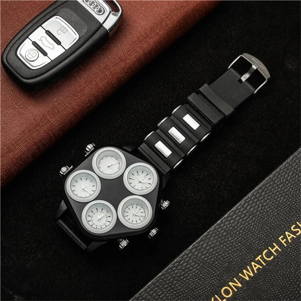 Fashion Big Dial Watches for Men Hip Hop Watch Cool Punk 5 Movement Quartz Wristwatches Bar Nightclub Male Clock Drop Shipping
