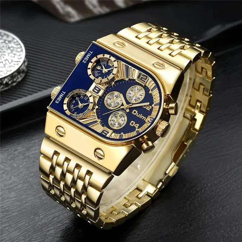 Military-Style European and American Large Dial High-Quality Men's Watch, Fashionable Casual Quartz Watch, Luxurious and Versatile, Cool and Trendy for Street Style, Suitable for Male Students, Teenagers, and Young Men, the Best Gift for Him, for Birthdays, Graduation Season, Christmas, and Halloween.