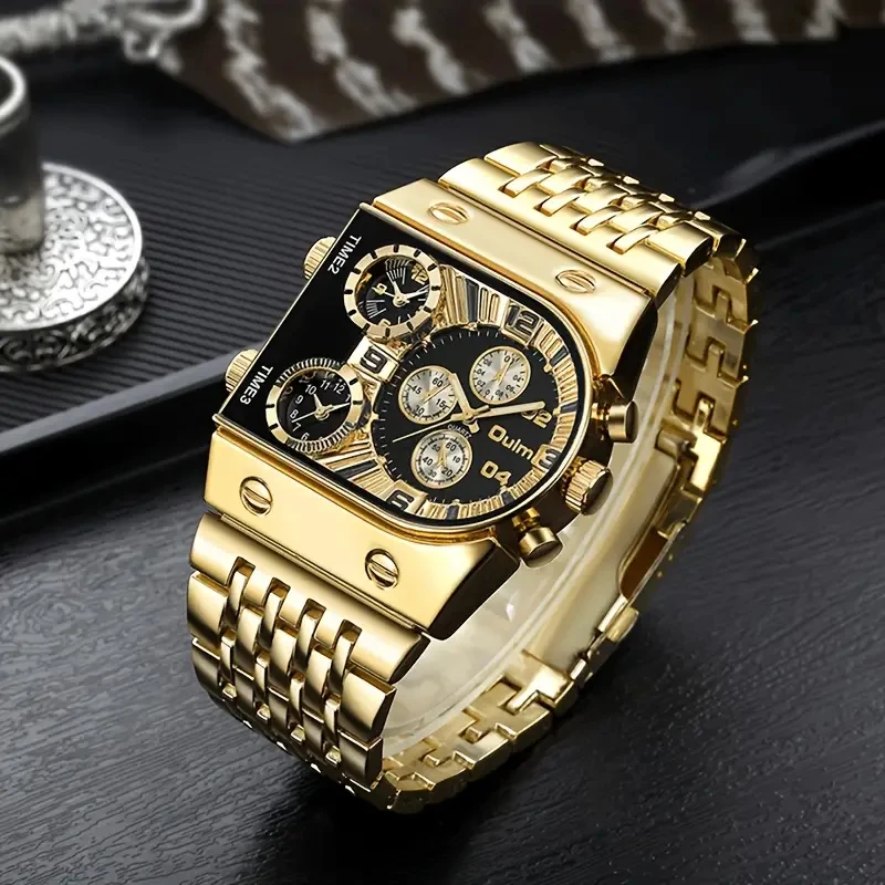 Military-Style European and American Large Dial High-Quality Men's Watch, Fashionable Casual Quartz Watch, Luxurious and Versatile, Cool and Trendy for Street Style, Suitable for Male Students, Teenagers, and Young Men, the Best Gift for Him, for Birthdays, Graduation Season, Christmas, and Halloween.