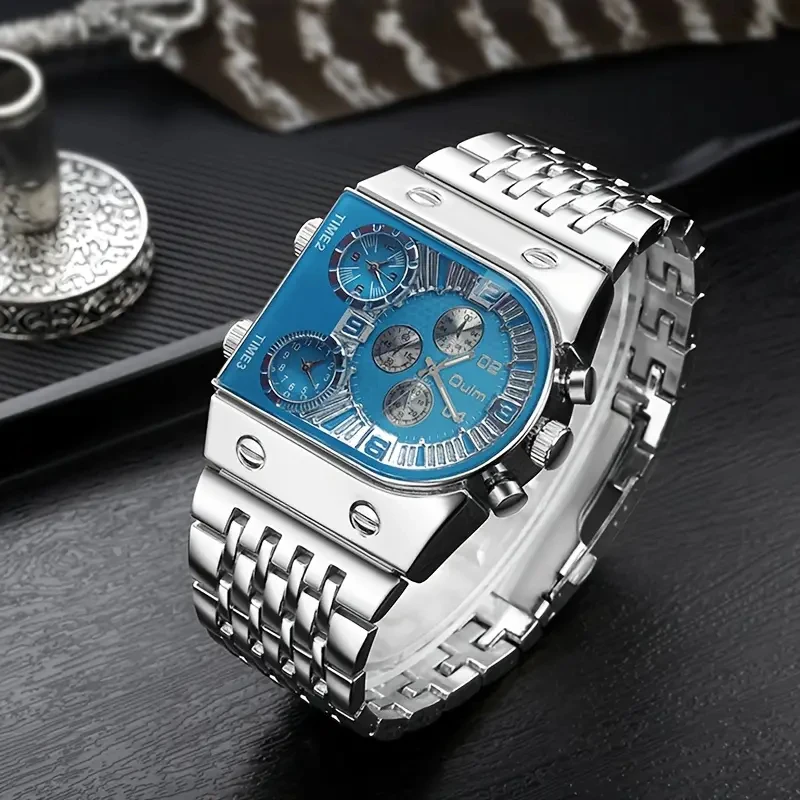 Military-Style European and American Large Dial High-Quality Men's Watch, Fashionable Casual Quartz Watch, Luxurious and Versatile, Cool and Trendy for Street Style, Suitable for Male Students, Teenagers, and Young Men, the Best Gift for Him, for Birthdays, Graduation Season, Christmas, and Halloween.