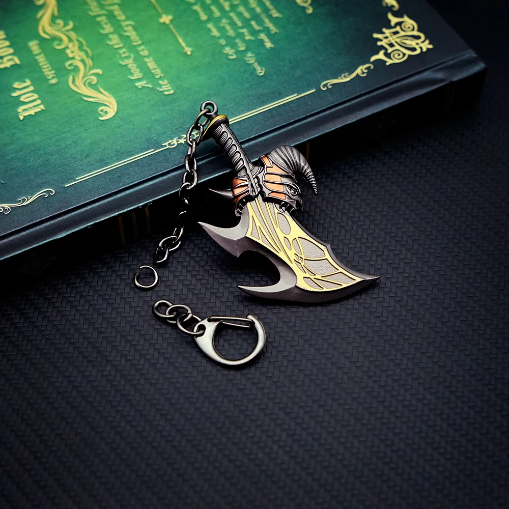 Ragnarok Keychain Thor's Hammer Mjolnir Key Chain Ring Levitan's Axe Keyring Blades of Exile Chaos Game Accessories