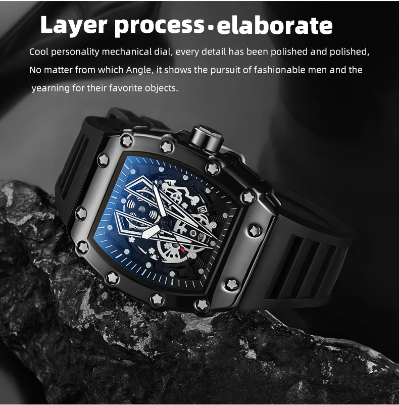 Foreign Trade Watch Large Dial For Men Quartz Waterproof Sport Square Luminous Watch For Men