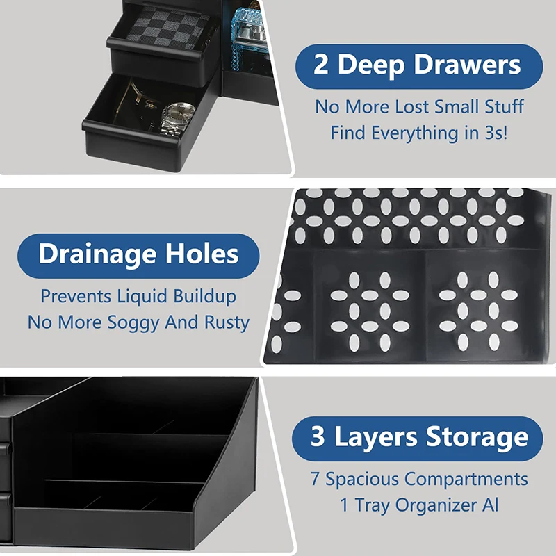 〔CC55〕Cologne Organizer For Men, Cologne Holder For Dresser, Perfume Stand, Bathroom Countertop Organizer With Drawers