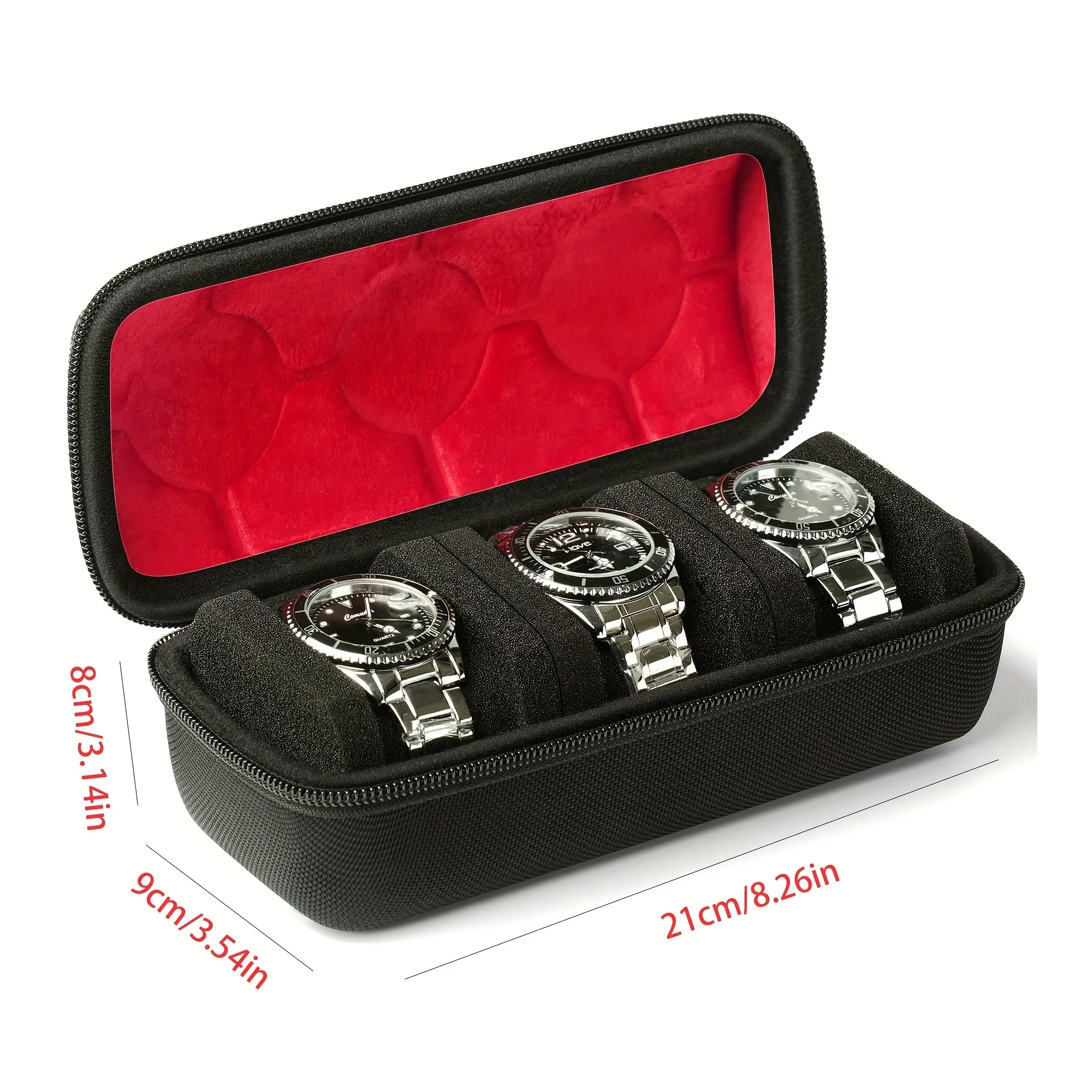 Watch Box Organizer for Men,Watch Travel Case Portable Storage Watch Display Holder for Wristwatches with anti-Move Watch Pillow