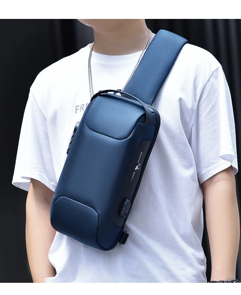 Desinger Multifunction Anti-theft USB Shoulder Crossbody Bag Travel Sling Pack Messenger Pack Chest Bag Male Luxury Brand Men