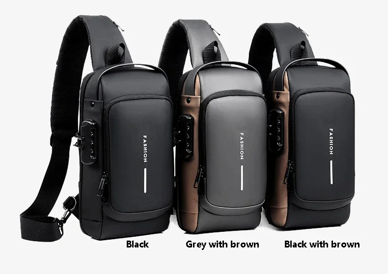 Desinger Multifunction Anti-theft USB Shoulder Crossbody Bag Travel Sling Pack Messenger Pack Chest Bag Male Luxury Brand Men