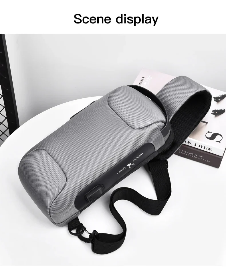 Desinger Multifunction Anti-theft USB Shoulder Crossbody Bag Travel Sling Pack Messenger Pack Chest Bag Male Luxury Brand Men