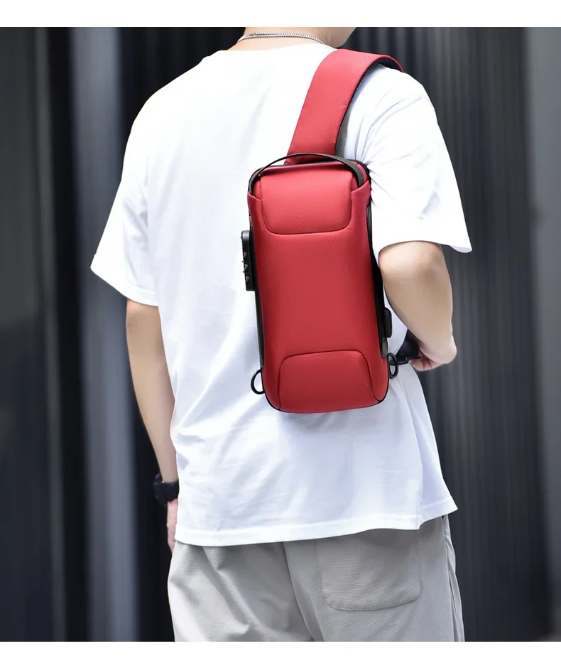 Desinger Multifunction Anti-theft USB Shoulder Crossbody Bag Travel Sling Pack Messenger Pack Chest Bag Male Luxury Brand Men