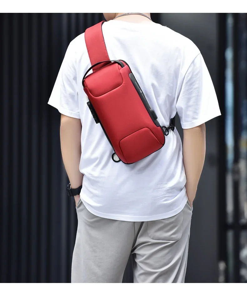 Desinger Multifunction Anti-theft USB Shoulder Crossbody Bag Travel Sling Pack Messenger Pack Chest Bag Male Luxury Brand Men