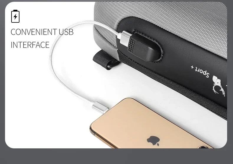 Desinger Multifunction Anti-theft USB Shoulder Crossbody Bag Travel Sling Pack Messenger Pack Chest Bag Male Luxury Brand Men