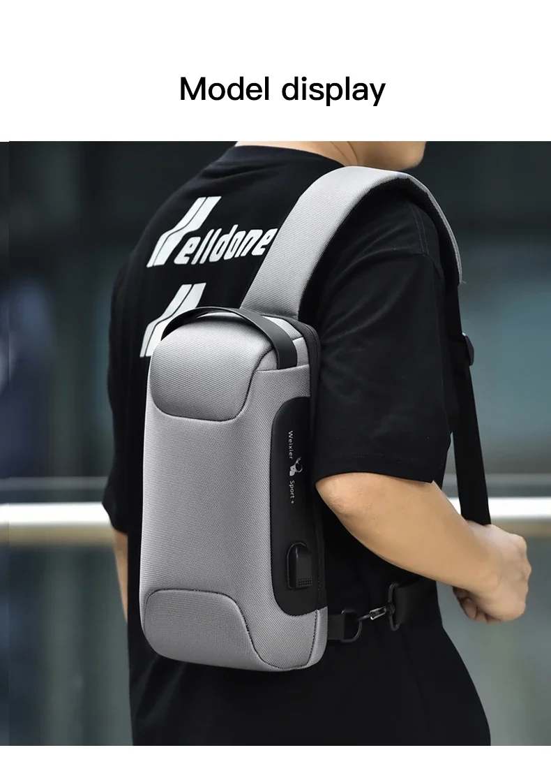 Desinger Multifunction Anti-theft USB Shoulder Crossbody Bag Travel Sling Pack Messenger Pack Chest Bag Male Luxury Brand Men