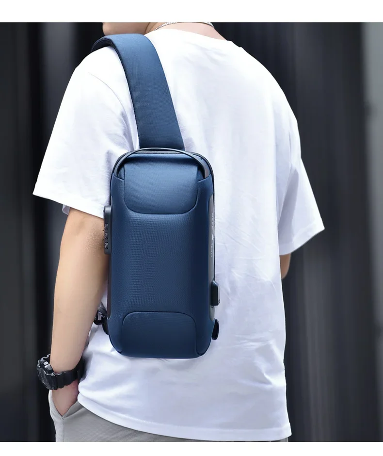 Desinger Multifunction Anti-theft USB Shoulder Crossbody Bag Travel Sling Pack Messenger Pack Chest Bag Male Luxury Brand Men