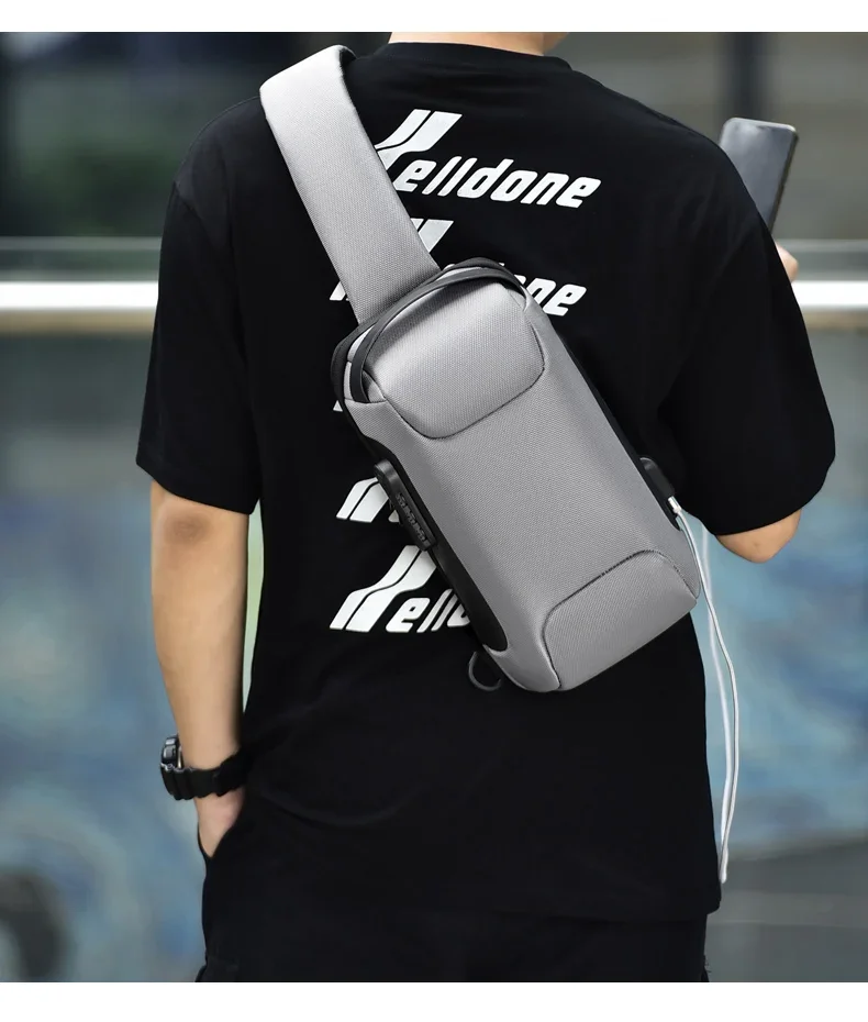 Desinger Multifunction Anti-theft USB Shoulder Crossbody Bag Travel Sling Pack Messenger Pack Chest Bag Male Luxury Brand Men