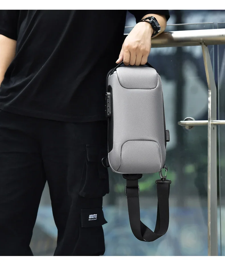 Desinger Multifunction Anti-theft USB Shoulder Crossbody Bag Travel Sling Pack Messenger Pack Chest Bag Male Luxury Brand Men