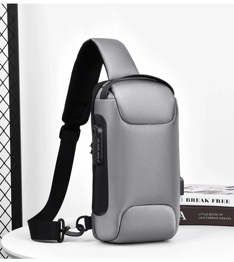Desinger Multifunction Anti-theft USB Shoulder Crossbody Bag Travel Sling Pack Messenger Pack Chest Bag Male Luxury Brand Men