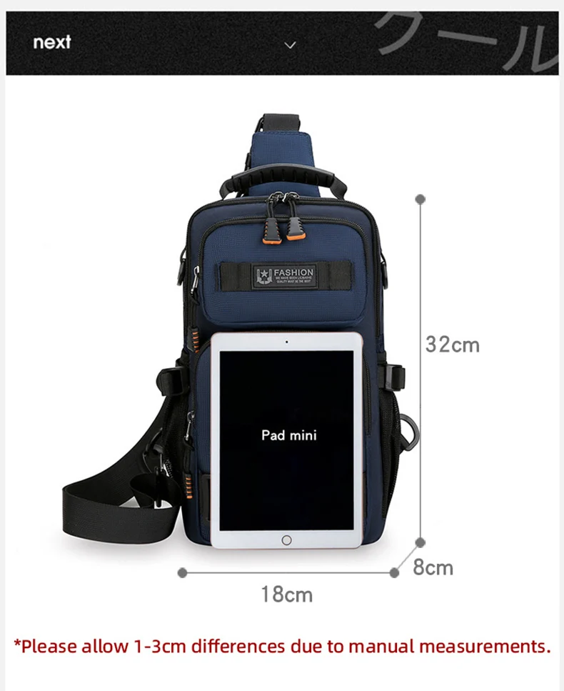 Men's Multifunctional Chest Bag Lightweight Simple Multi-pockets Shoulder Bags Outdoor Sports Hiking Cycling Crossbody bag